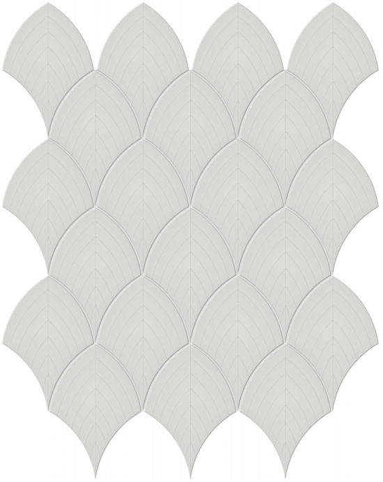 Warm Grey Glossy Scallop Mosaic