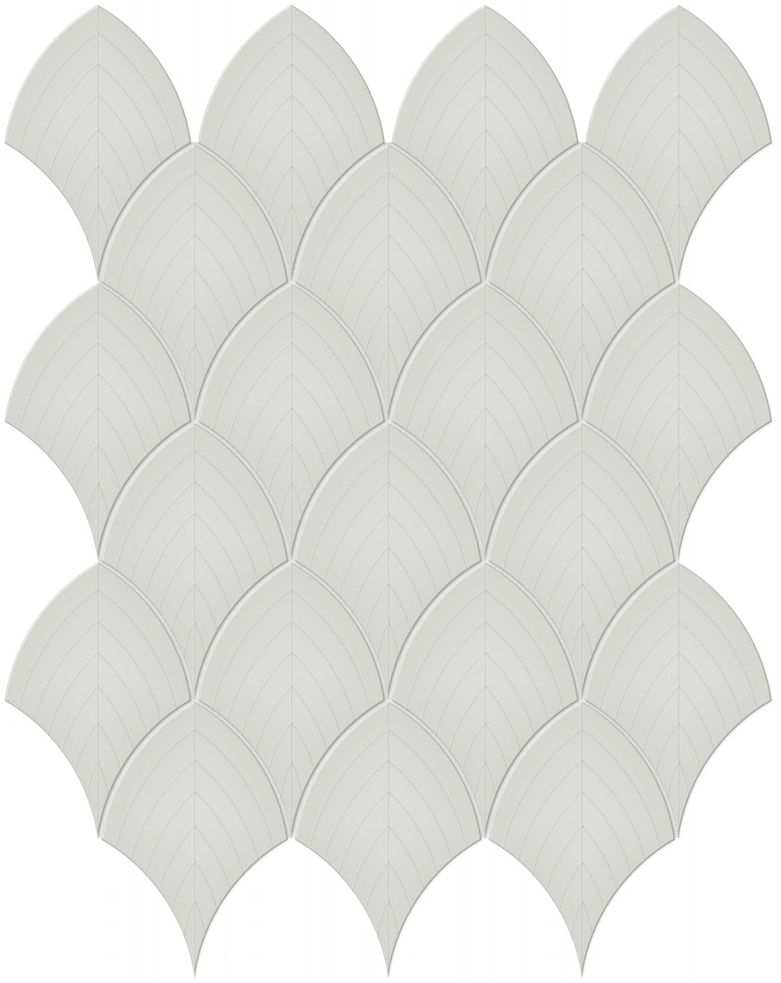 Warm Grey Glossy Scallop Mosaic | Gemini Tile and Marble