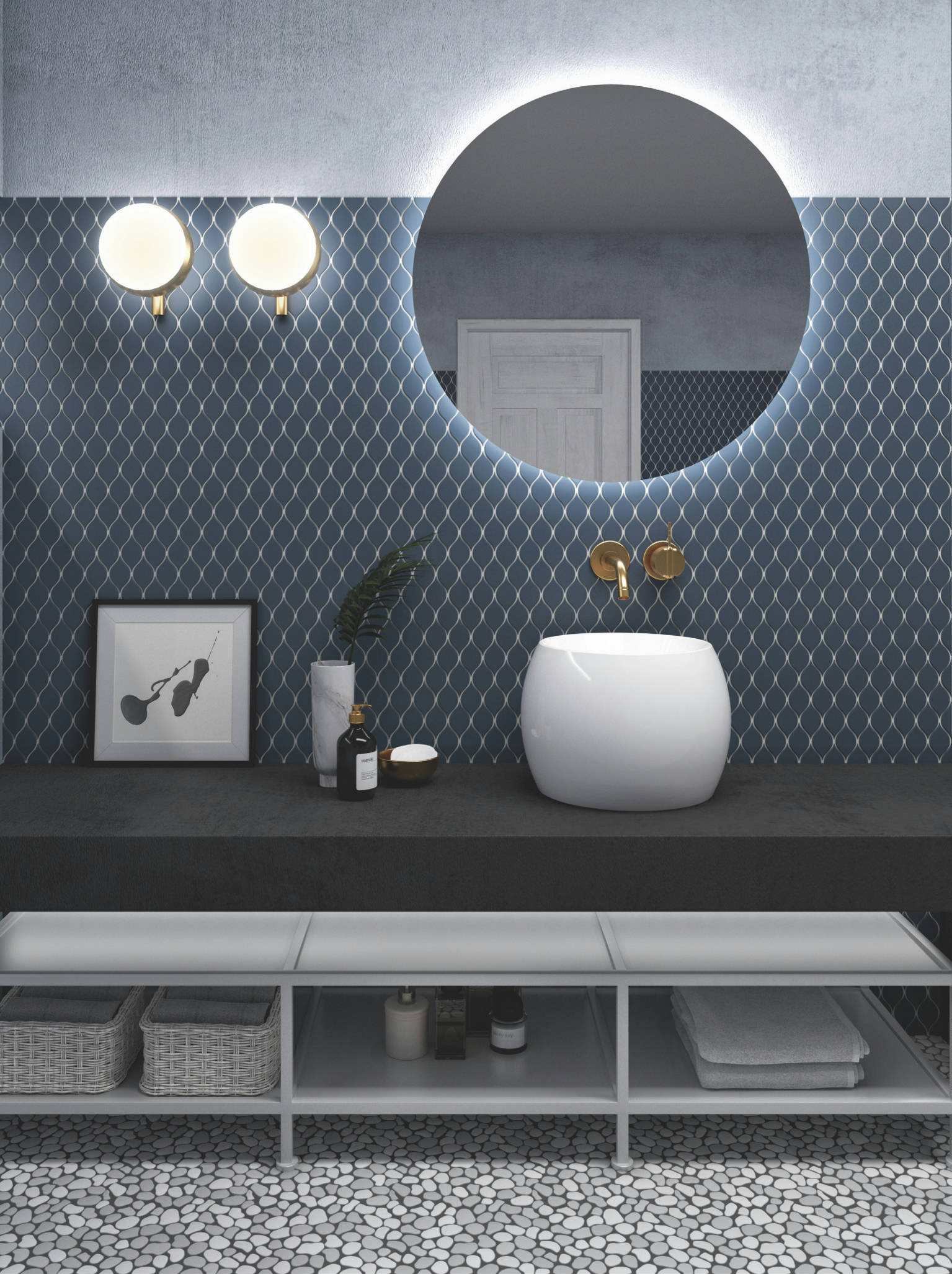 Waves Mosaic, Rockway Mosaic | Gemini Tile and Marble