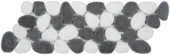 White & Black Reconstituted Pebble Interlocking Mosaic | Gemini Tile and Marble