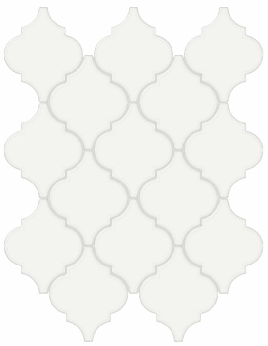 White Glossy Arabesque Mosaic