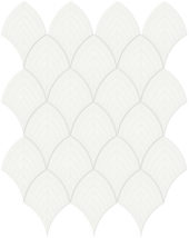 White Glossy Scallop Mosaic | Gemini Tile and Marble