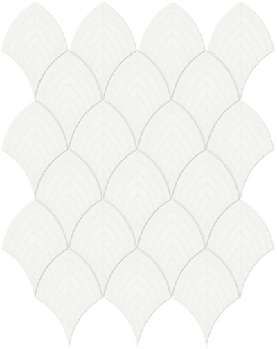 White Glossy Scallop Mosaic