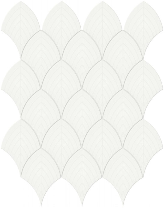 White Glossy Scallop Mosaic