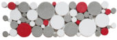 White Grey Red Penny Rounds Interlocking Border | Gemini Tile and Marble