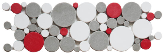 White Grey Red Penny Rounds Interlocking Border