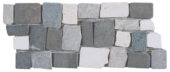 White Light & Dark Grey Cubic Marble Opus Interlocking Border | Gemini Tile and Marble