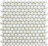 White Penny Round Pebbles Glass Mosaic | Gemini Tile and Marble