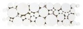 White Reconstituted Round Mosaic Interlocking Border | Gemini Tile and Marble