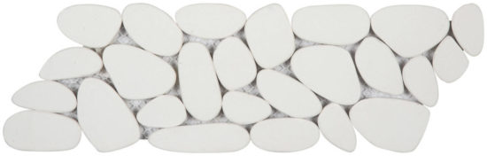 White Sliced Reconstituted Pebble Mosaic Interlocking Border