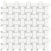 White w/Loft Grey Matte Basketweave Mosaic | Gemini Tile and Marble