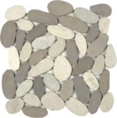 White/Beige Xl Sliced Matte Pebble Interlocking | Gemini Tile and Marble