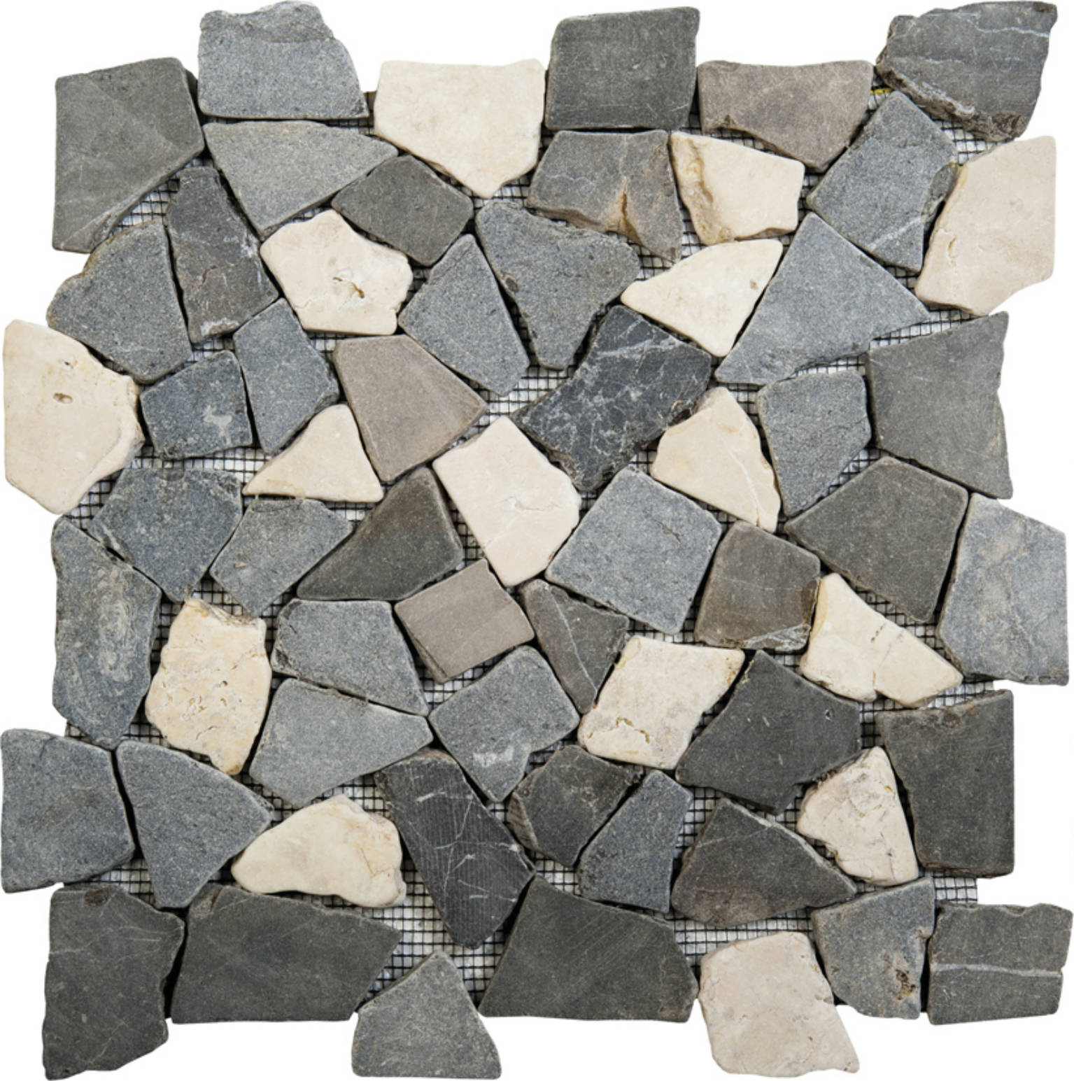 White/Grey/Black Opus Interlocking Mosaic | Gemini Tile and Marble