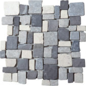 White/L.grey/D.grey Cubic Marble Opus Interlocking Mosaic | Gemini Tile and Marble