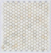 12X12 Calacatta Penny Round Mosaic | Gemini Tile and Marble