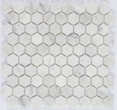 1X1 Bianco Carrara Matte Hexagon Mosaic | Gemini Tile and Marble