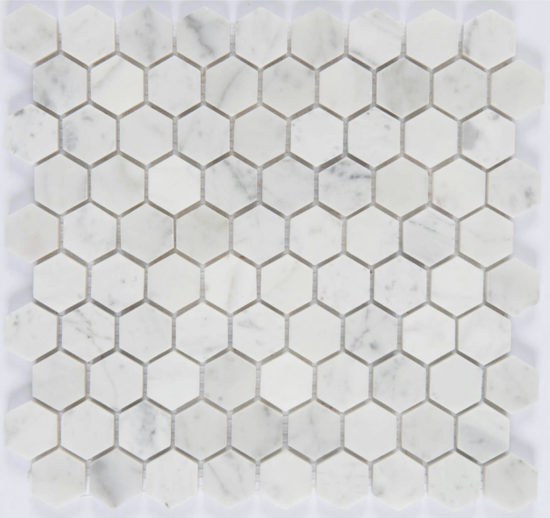 1X1 Bianco Carrara Matte Hexagon Mosaic | Gemini Tile and Marble