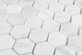 1X1 Bianco Carrara Matte Hexagon Mosaic | Gemini Tile and Marble