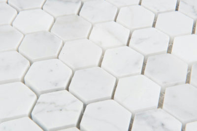 1X1 Bianco Carrara Matte Hexagon Mosaic