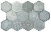 Alma 5.5X6.3” Grey Decor* Hexagon | Gemini Tile and Marble