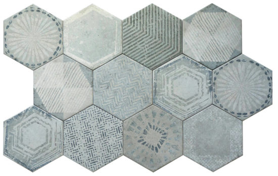 Alma 5.5X6.3” Grey Decor* Hexagon | Gemini Tile and Marble