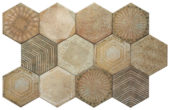 Alma 5.5X6.3” Sand Decor* Hexagon | Gemini Tile and Marble