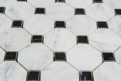 Carrara Octagon Dot Mosaic | Gemini Tile and Marble