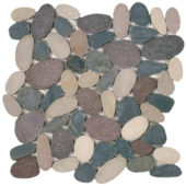 Color Xl Sliced Matte Pebble Interlocking Mosaic | Gemini Tile and Marble