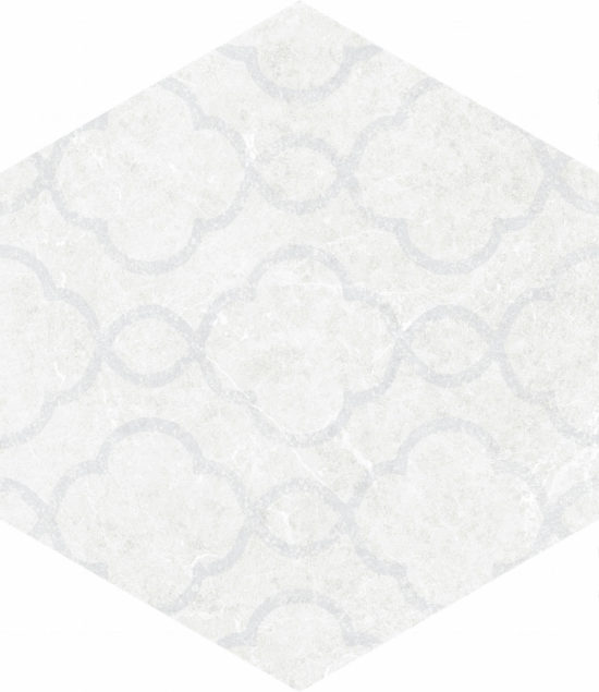 Form 5.5X6.3” White Decor Hexagon | Gemini Tile and Marble