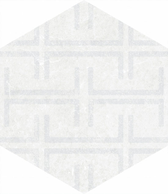 Form 5.5X6.3” White Decor Hexagon | Gemini Tile and Marble