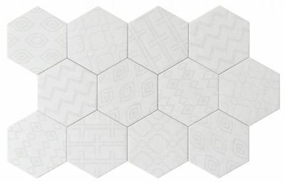 Form 5.5X6.3” White Decor Hexagon