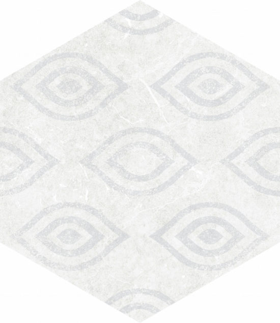 Form 5.5X6.3” White Decor Hexagon | Gemini Tile and Marble