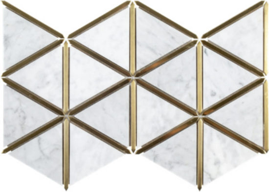 Gilded Triangles Mosaic | Gemini Tile and Marble