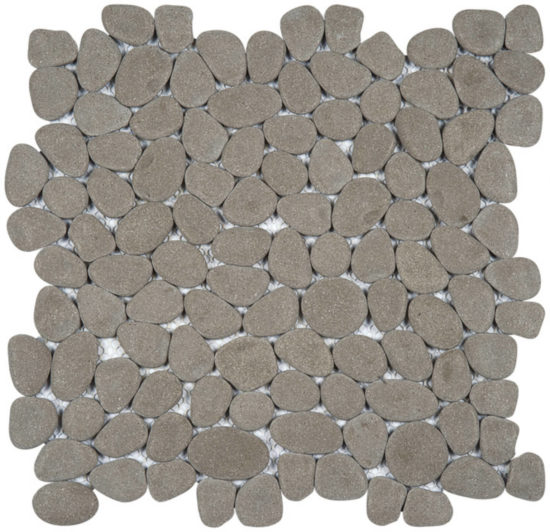 Grey Reconstituted Pebble Interlocking Mosaic