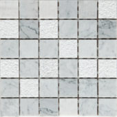 Grey/White Marble Sand Blasted Honed Mix Finish 2"x2" | Gemini Tile and Marble