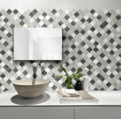 Lantern Terrazzo Marble White Grey Black Mix Mosaic | Gemini Tile and Marble