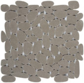 Light Grey Sliced Reconstituted Pebble Interlocking Mosaic | Gemini Tile and Marble