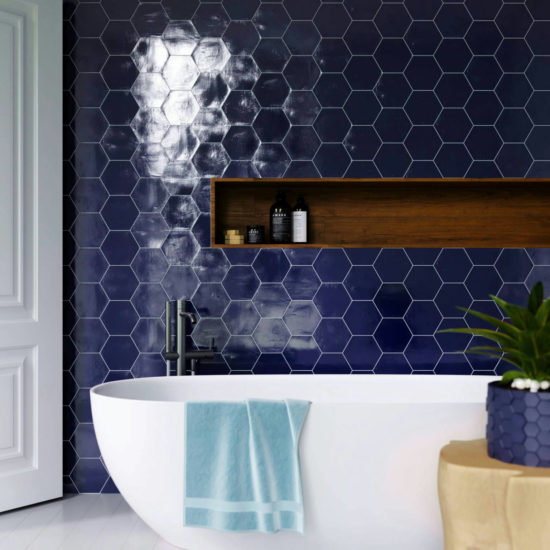 Ronda 5.5X6.3” Cobalt Hexagon | Gemini Tile and Marble