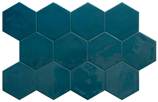 Ronda 5.5X6.3” Navy Blue Hexagon