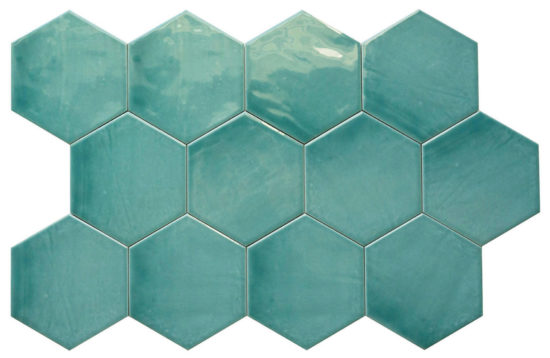 Ronda 5.5X6.3” Teal Hexagon | Gemini Tile and Marble