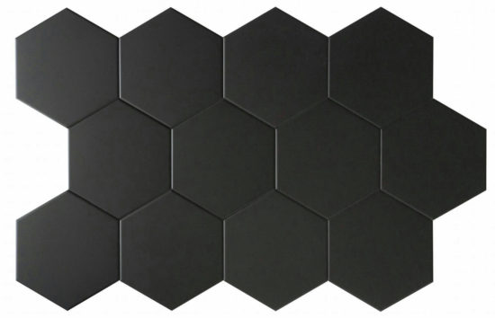 Vida 5.5X6.3” Black Hexagon | Gemini Tile and Marble