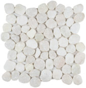 White Marble Sliced Stone Interlocking Mosaic | Gemini Tile and Marble