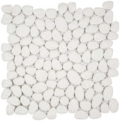 White Reconstituted Pebble Interlocking Mosaic | Gemini Tile and Marble