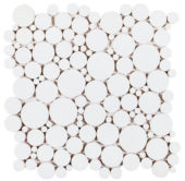 White Reconstituted Round Interlocking Mosaic | Gemini Tile and Marble