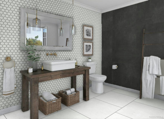 Ashland 3" Hexagon White Mosaic | Gemini Tile and Marble