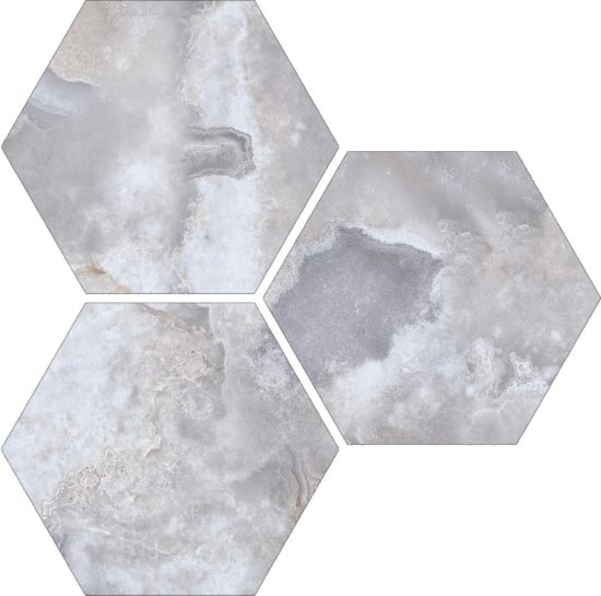 Treasure Blue Dream Onyx 6" Carved Hexagon | Gemini Tile and Marble