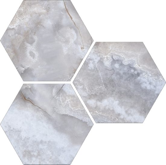 Treasure Blue Dream Onyx 6" Carved Hexagon | Gemini Tile and Marble