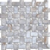 Treasure Blue Dream Onyx Polished Basketweave Mosaic | Gemini Tile and Marble