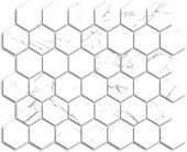 Treasure Ice White Marble 2x2 Carved Hexagon Mosaic | Gemini Tile and Marble