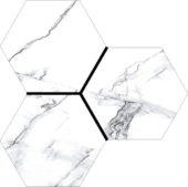 Treasure Ice White Marble 6" Carved Hexagon | Gemini Tile and Marble